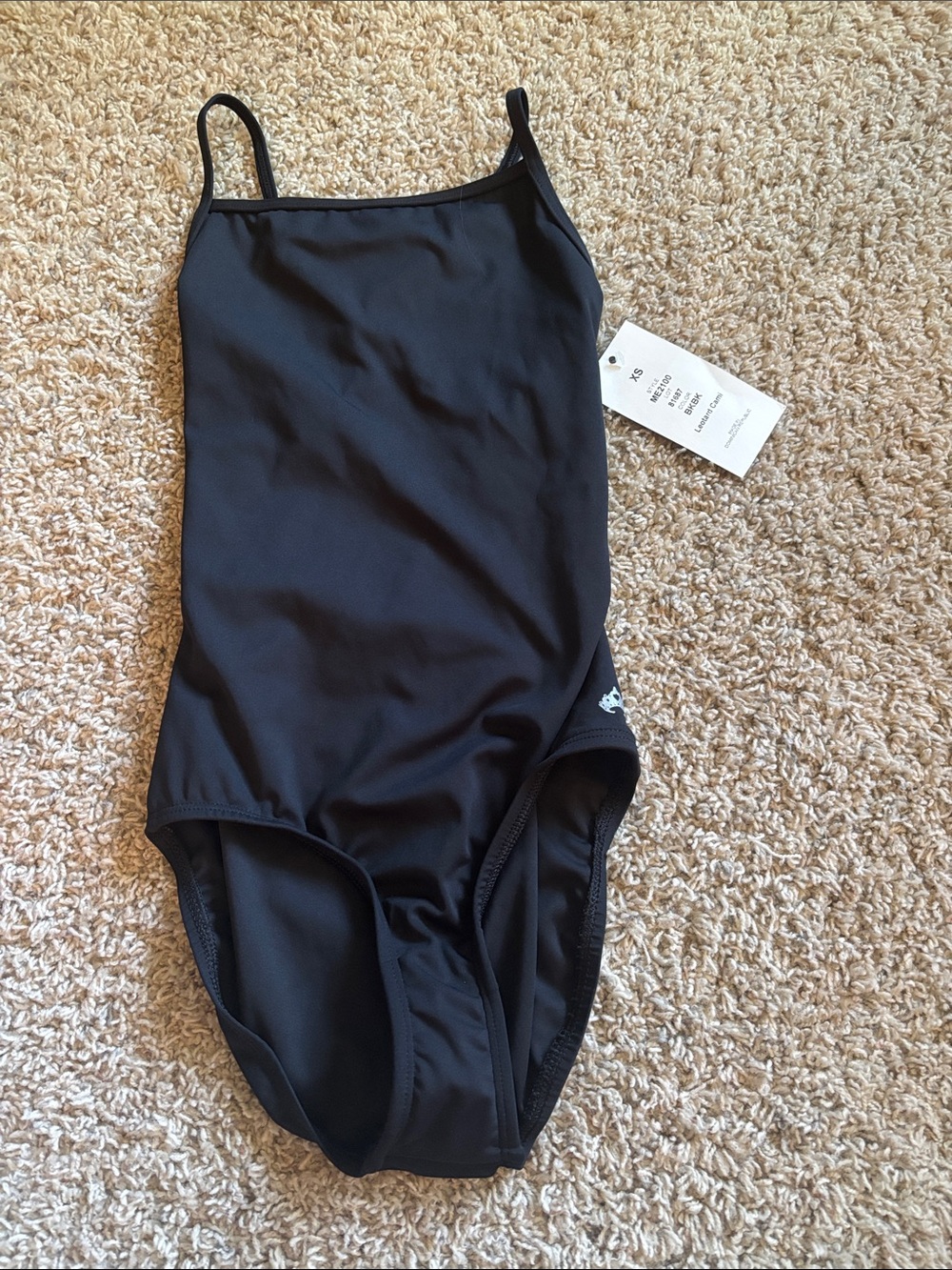 Women’s Black Ballet Leotard with Thin Straps